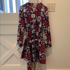 Belted floral dress